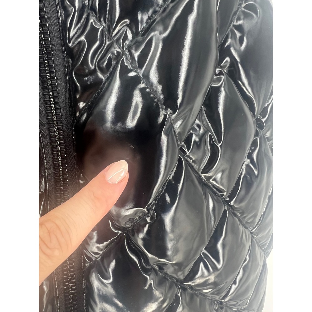 Alice + Olivia Daniel Maxi Black Quilted Hooded‎ Puffer Vest S - Picture 10 of 14